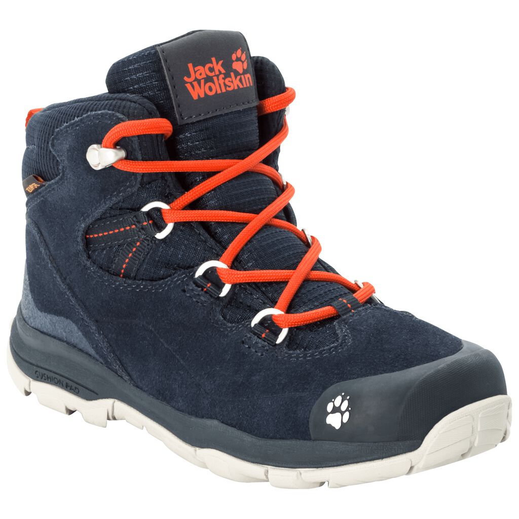 Jack Wolfskin MTN ATTACK 3 LT TEXAPORE MID Chaussures Enfant Bleu Foncé/Orange - WFTHPQD-72